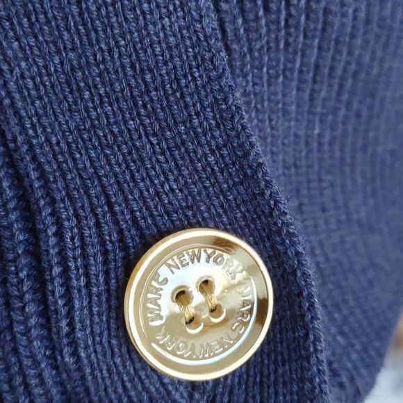 Marc New York Andrew Marc Navy Blue Knit 3 Button Cardigan Sweater Sz XL - Picture 2 of 10